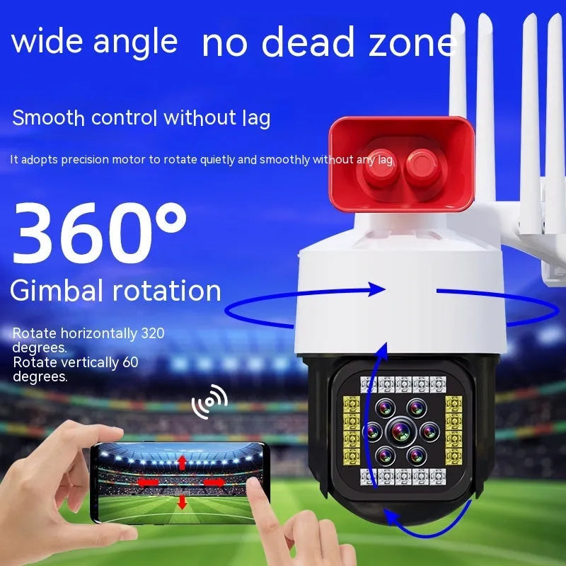 Outdoor 4K HD WiFi security camera with infrared night vision and motion detection