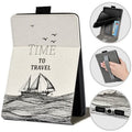 Handheld protective case Youth Version 6-inch painted leather case for Kindle Paperwhite in black with built-in bracket