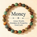 Handmade Tigereye fortune bracelet with natural stone in flower shape, colour L1805
