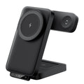 Portable wireless charger folding magnetic ABS black 121x69x28mm on desk