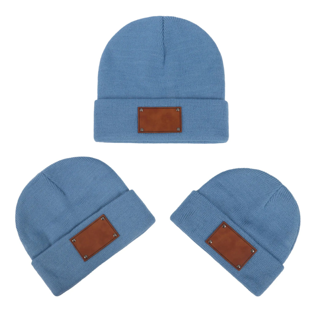 Knitted warm pullover hat in acrylic fibre, dome top, brimless, available in multiple colours and sizes for babies to adults