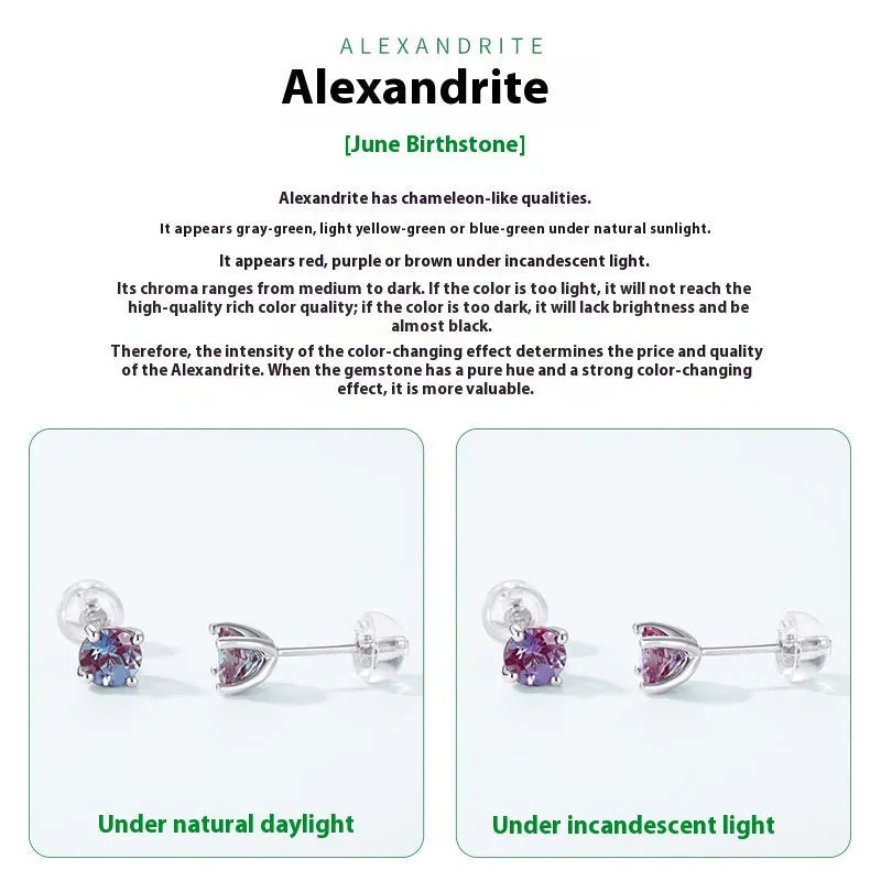 925 silver geometric round ear studs with Cultivate Alexander Stone for women