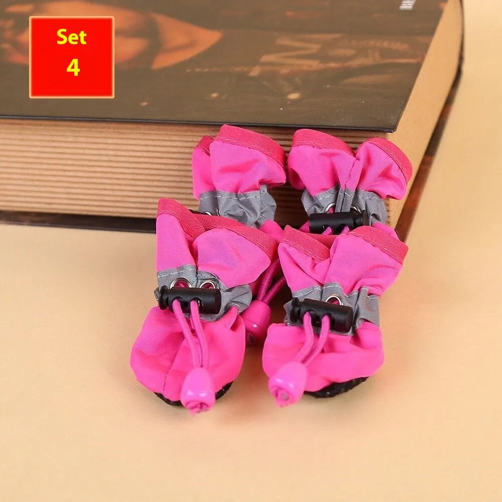 Breathable cloth dog shoes with soft soles available in multiple colours and seven size options