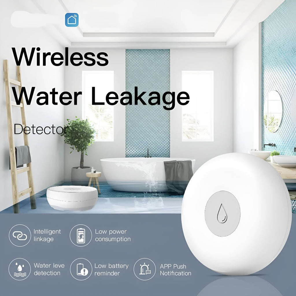Smart water leak detection alarm with wireless ZIGBEE connectivity and multiple notification methods