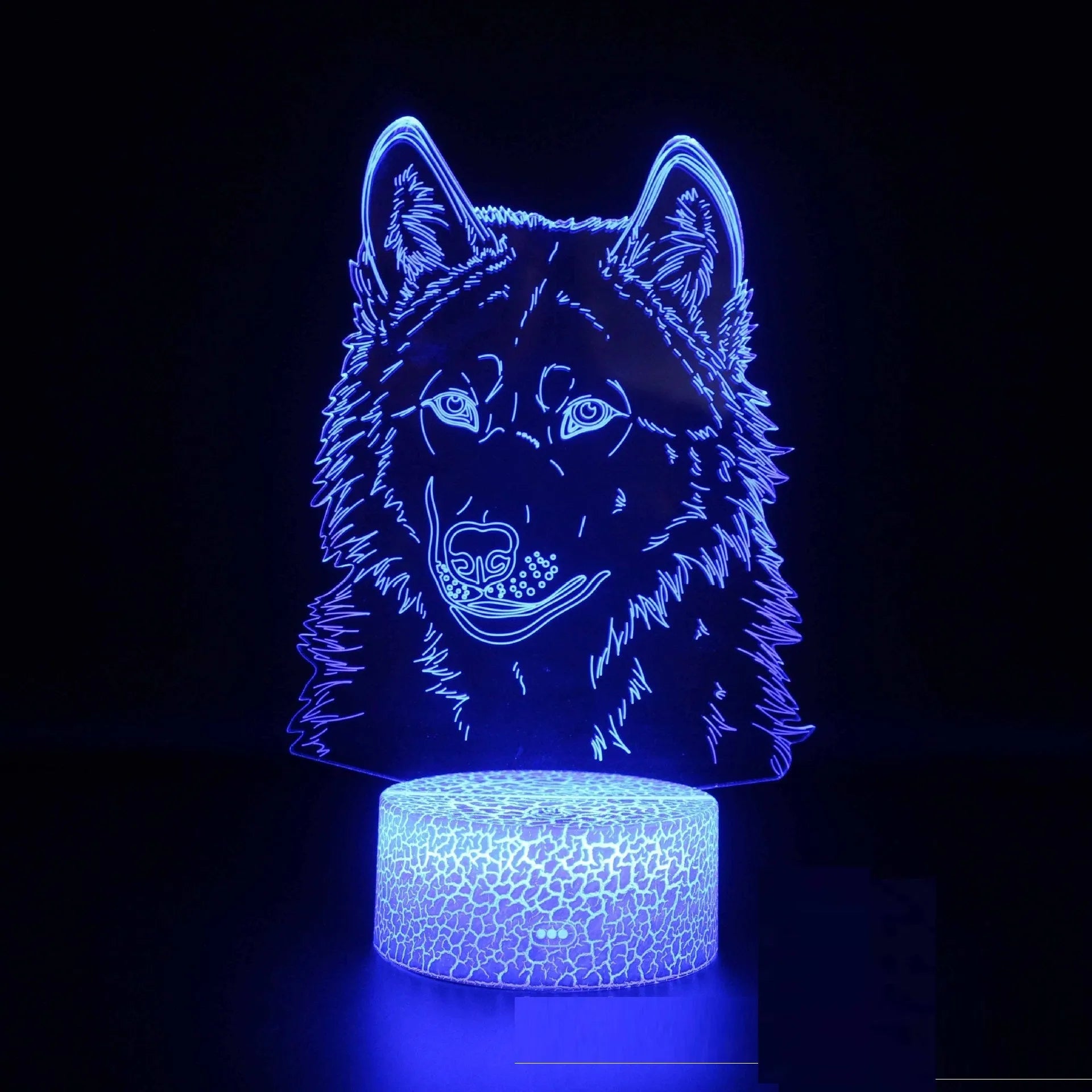 Compact white ABS base LED desk lamp with touch controls and remote, displaying multiple colour options.