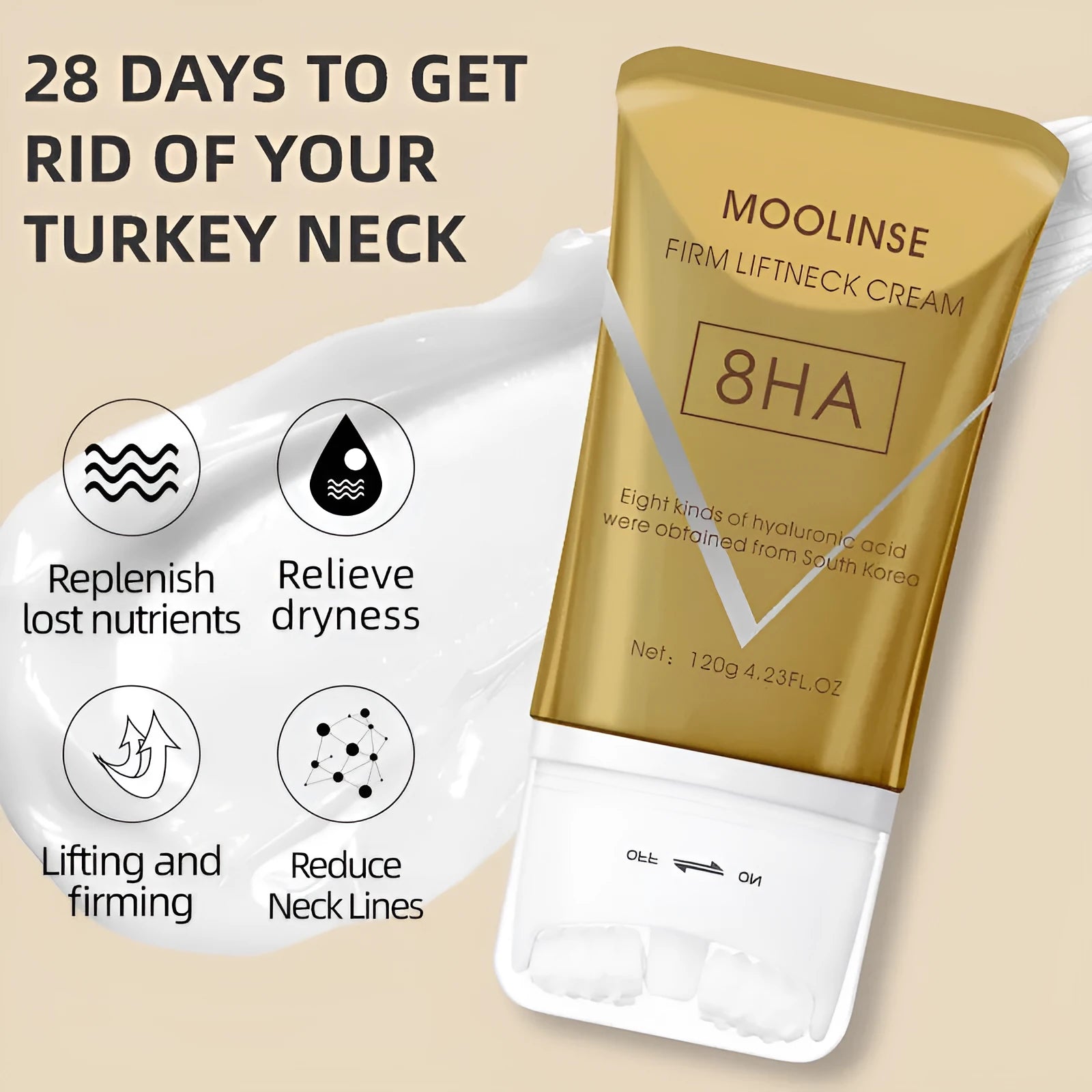 120ml neck firming massage cream in packaging for all skin types