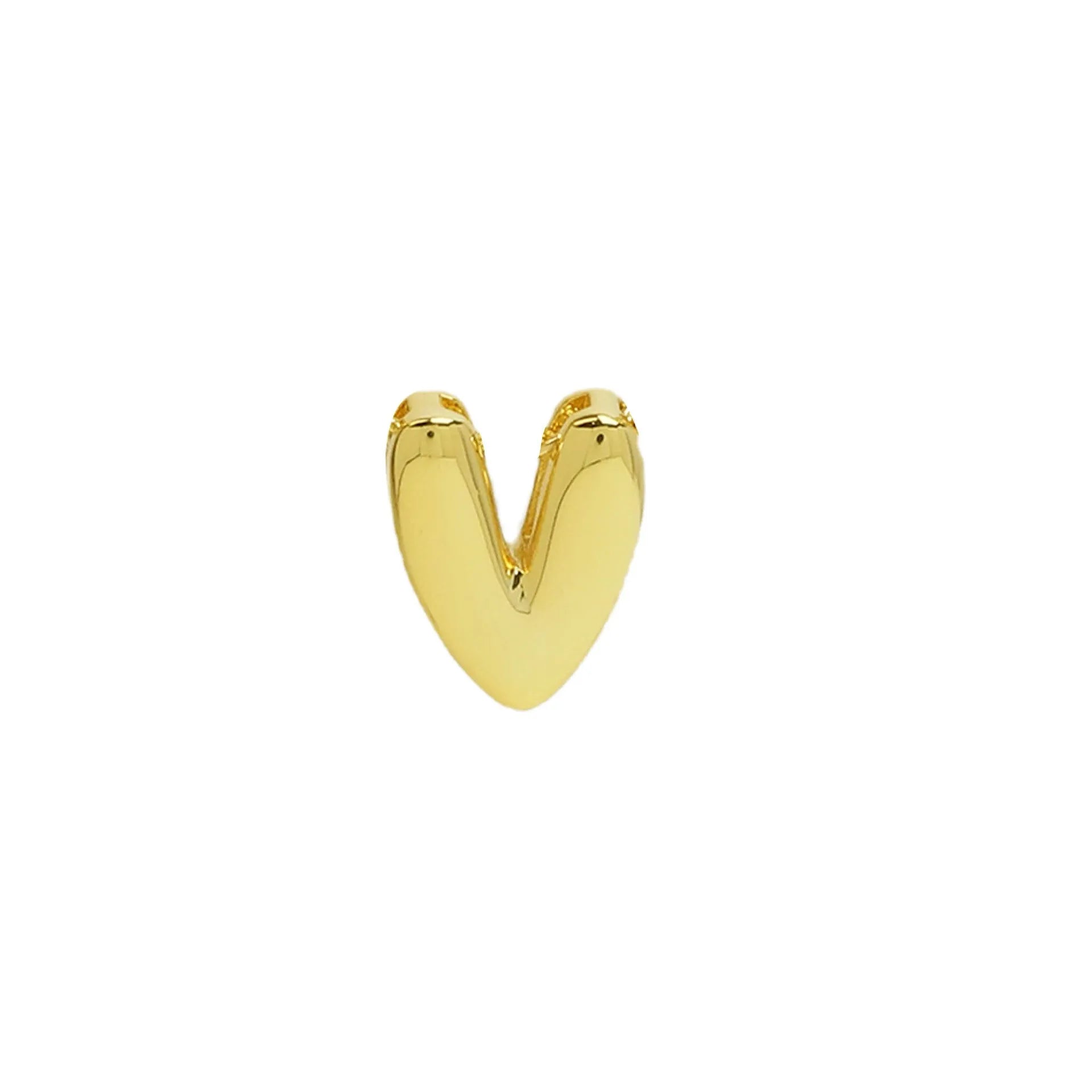 18k electroplated gold DIY letter name bracelet with smooth bubble surface on copper alloy