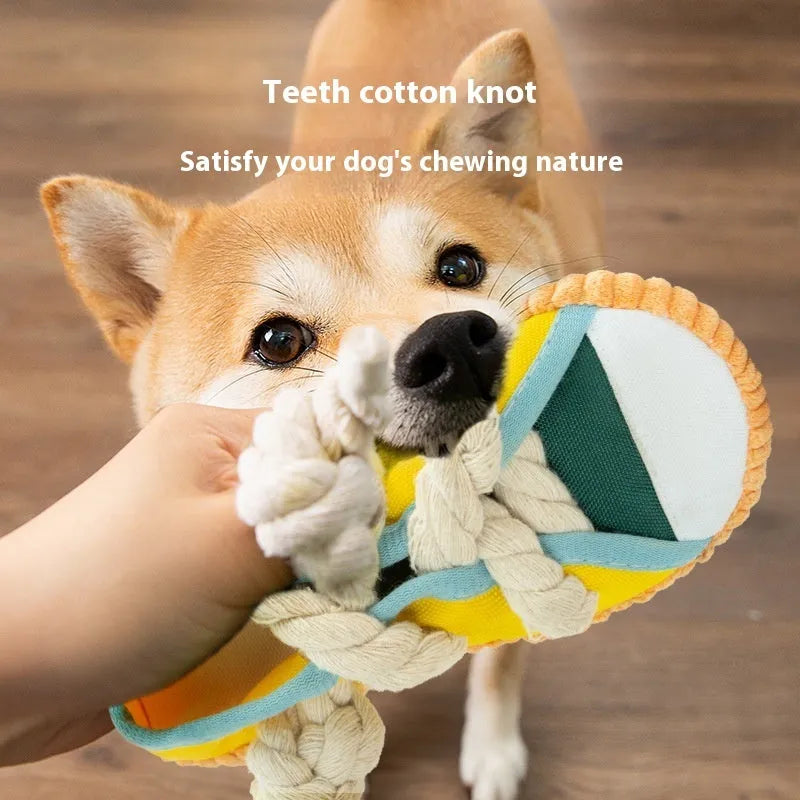 Bite Shoes Sound Pet Toy in Oxford cloth, 7x8x18cm, available in Rock Yellow colour