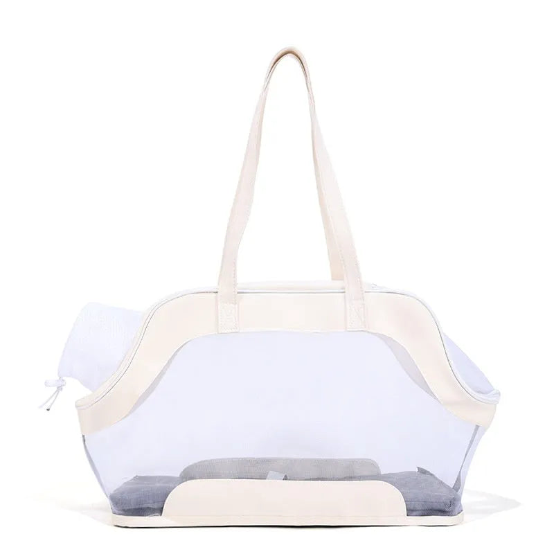 MOORPET leather cat carrier bag in solid colour with 25 litre capacity