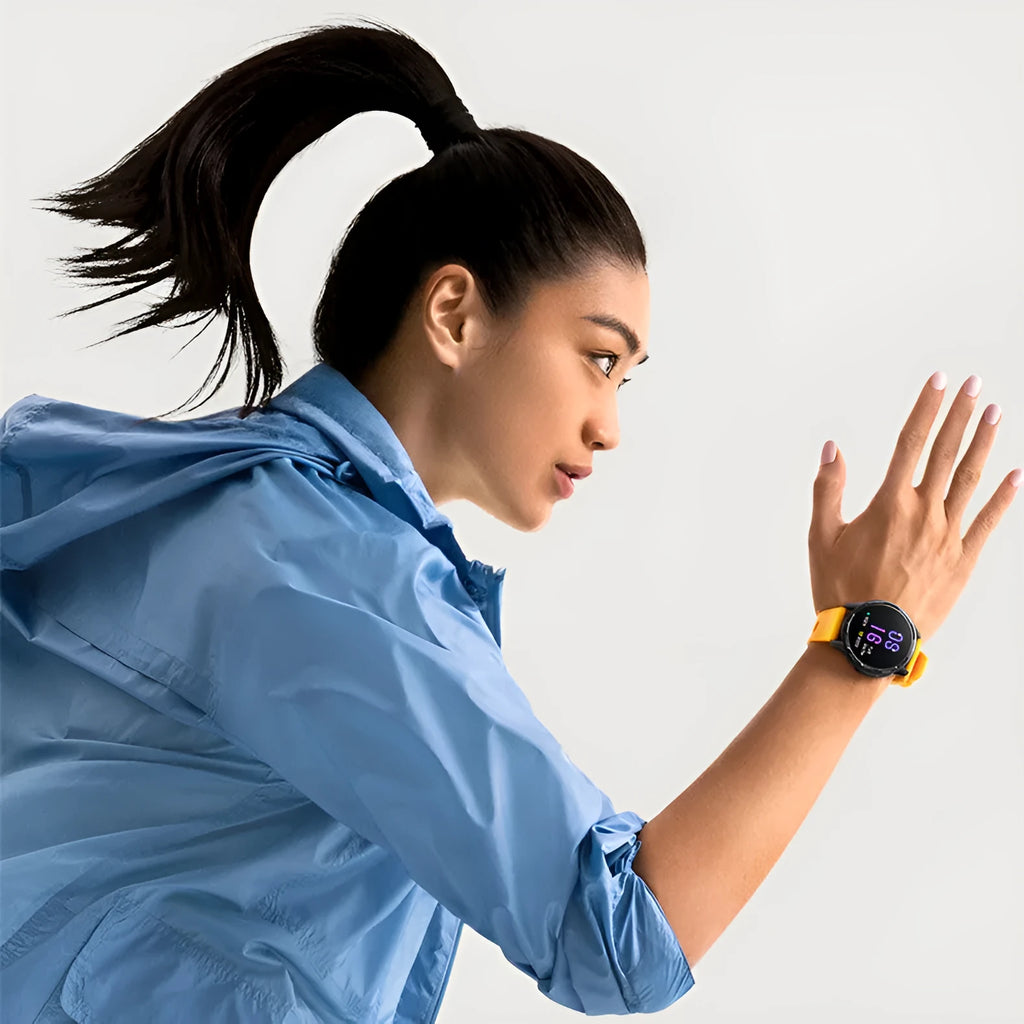 Call Dual Band GPS Motion Pedometer Smart Watch with 1.43 inch screen and silicone strap in star shining black