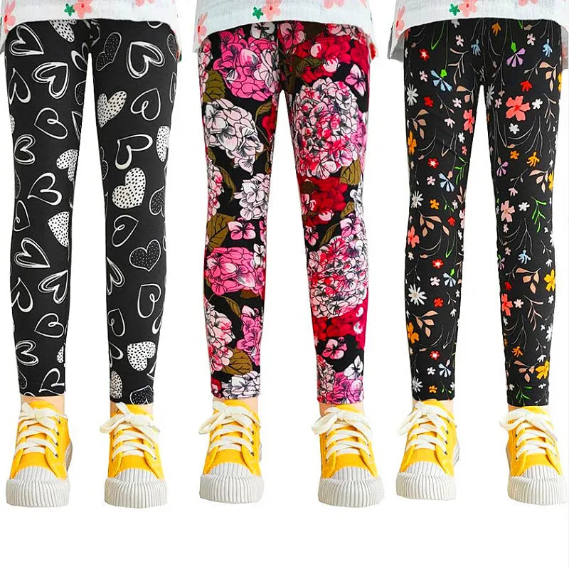 Children's milk silk leggings in vertical stripes pattern with hairband belt, mid-waist fit, suitable for 100-150cm height