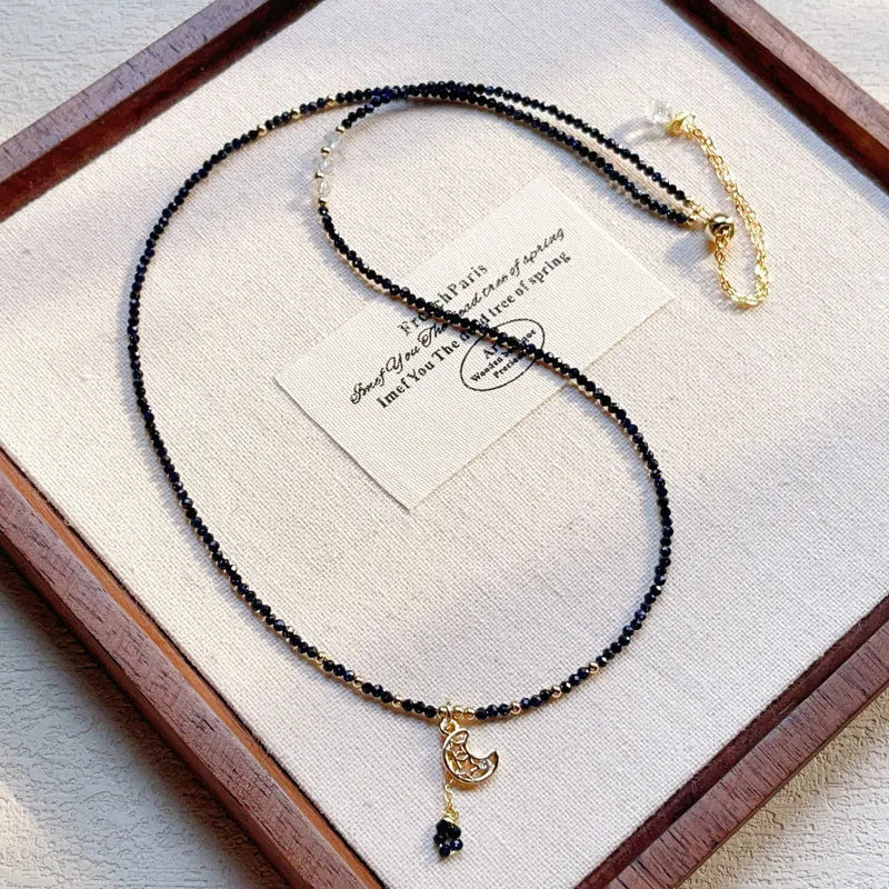 Blue gold sand stone multi-layer women's bracelet with three-ring adjustable design