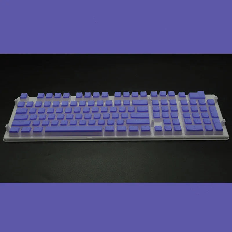 Set of 108 translucent pudding-style PBT keycaps for mechanical keyboards in assorted colours.