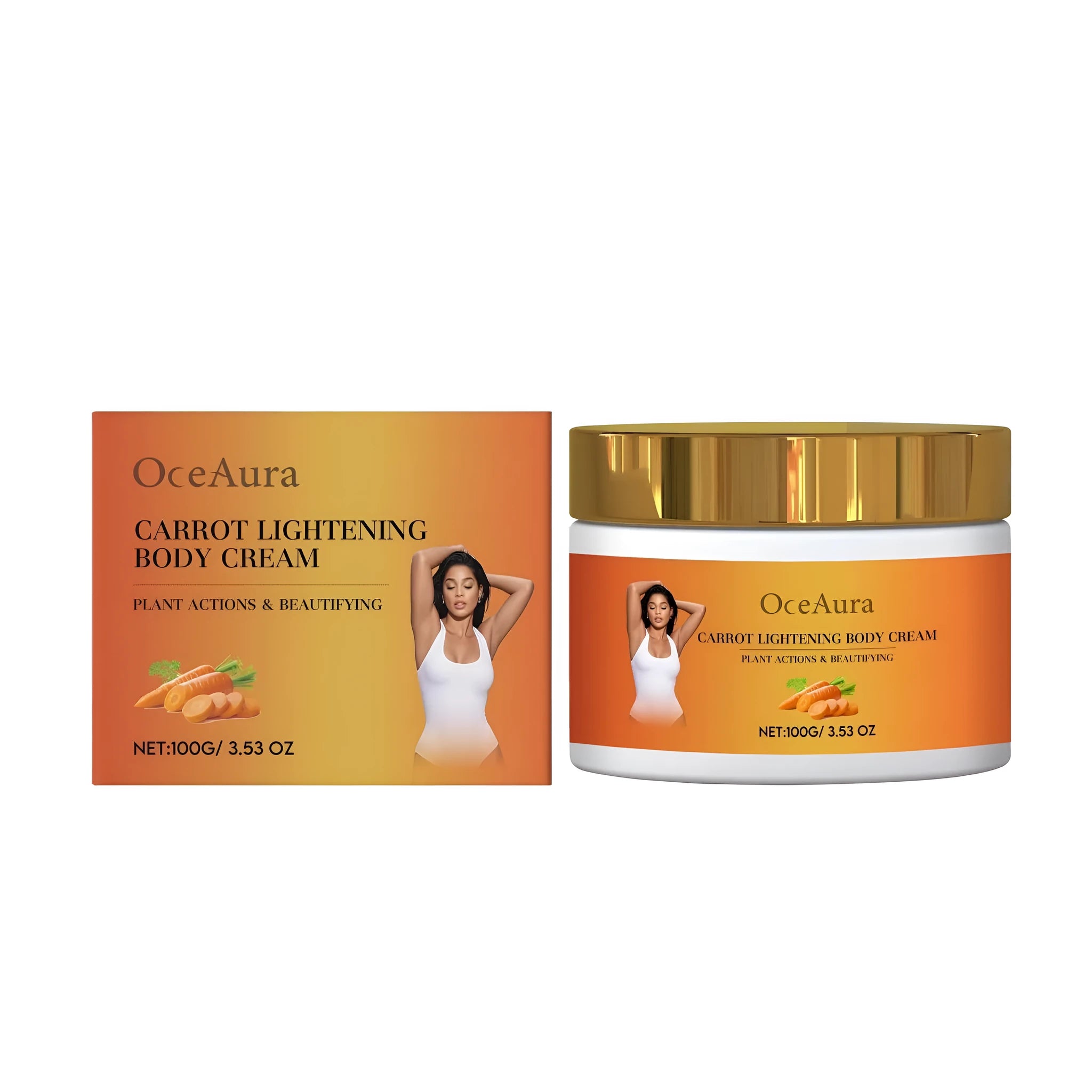 Carrot Lightening Body Cream 100g tube with carrot seed oil and licorice extract