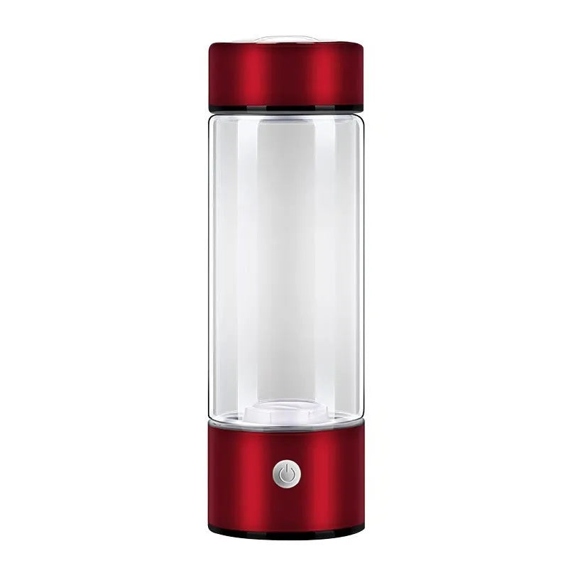 Electric hydrogen water generator bottle in silver colour with borosilicate glass construction and 500ml capacity