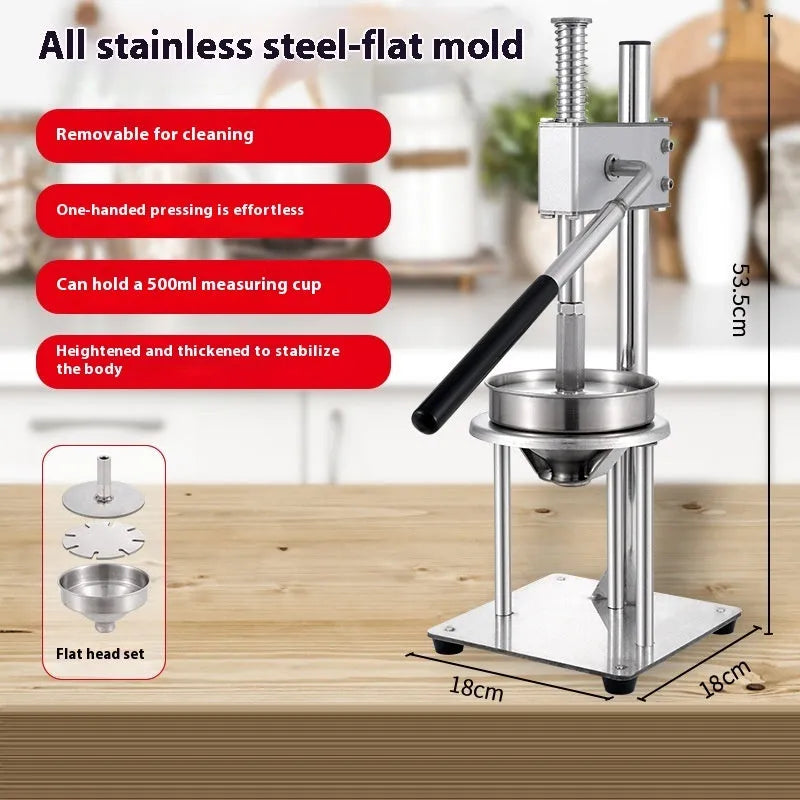 Commercial manual orange juice juicer with stainless steel construction and quick disassembly mechanism