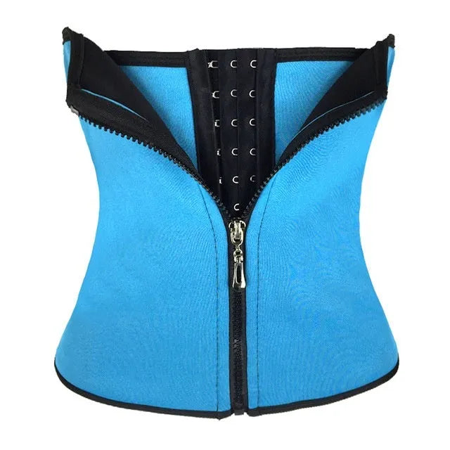 Breasted neoprene belly band corset in black colour showing abdominal compression design
