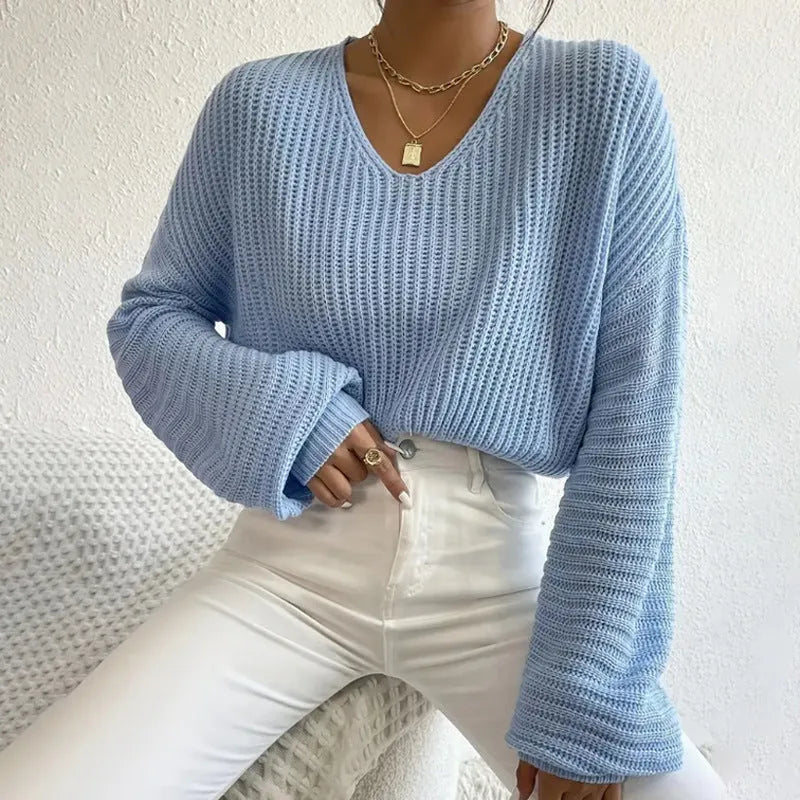 Solid colour long sleeve women's pullover top in polyester, shown in black, pink, green, sky blue, and dark red.