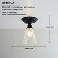 American retro single-head lamp with glass cover for hallway and balcony lighting