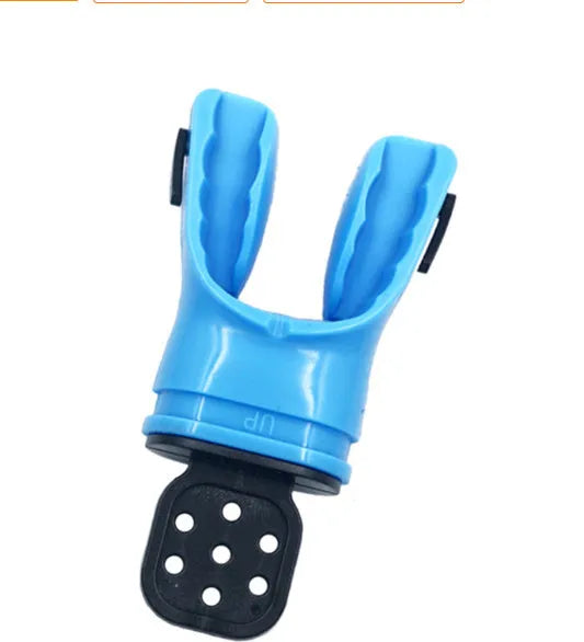Plastic free diving mouthpiece made from edible silicone measuring 110mm length