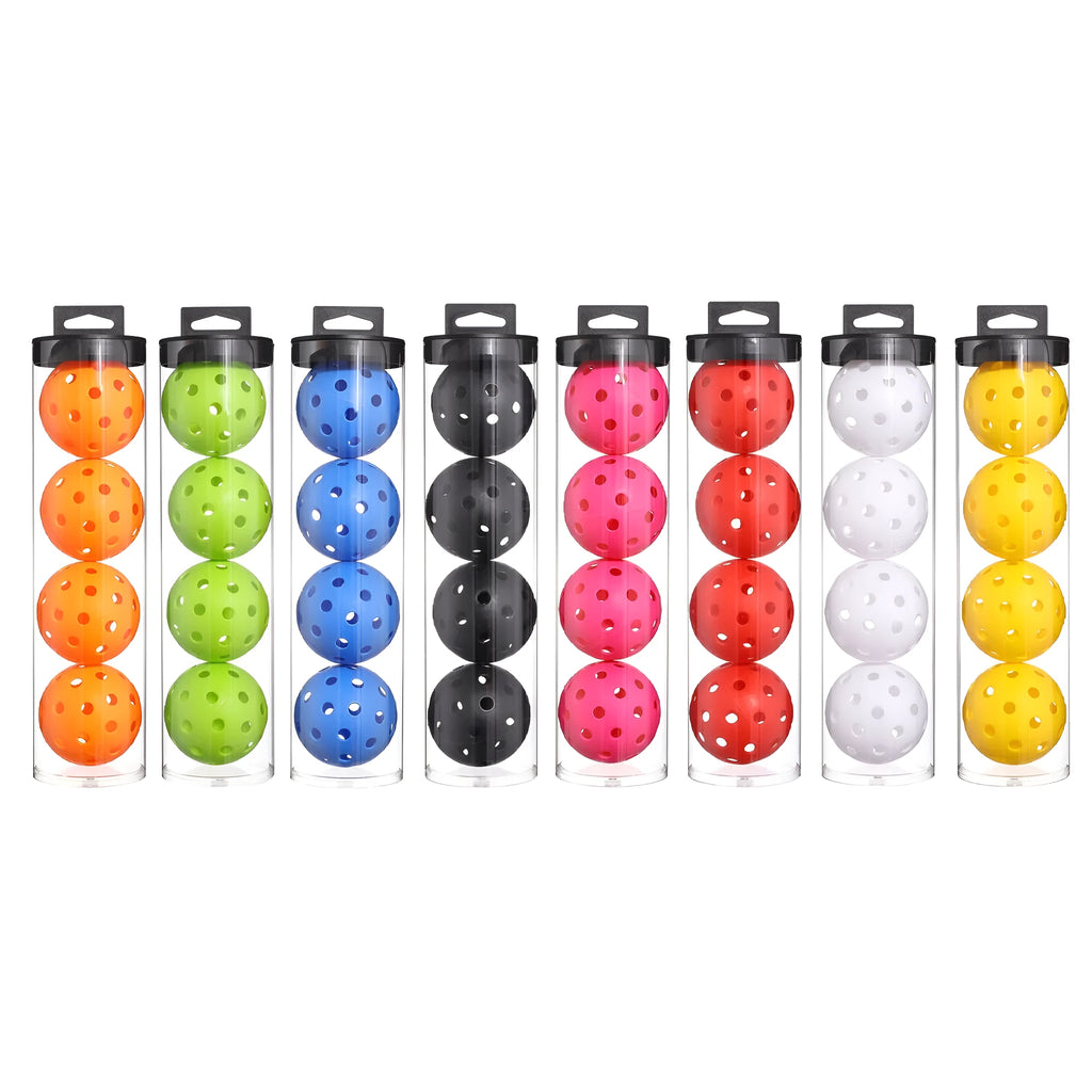 Super hard 40 holes injection moulded luminous toy ball in yellow, 74mm PE plastic with plastic bucket