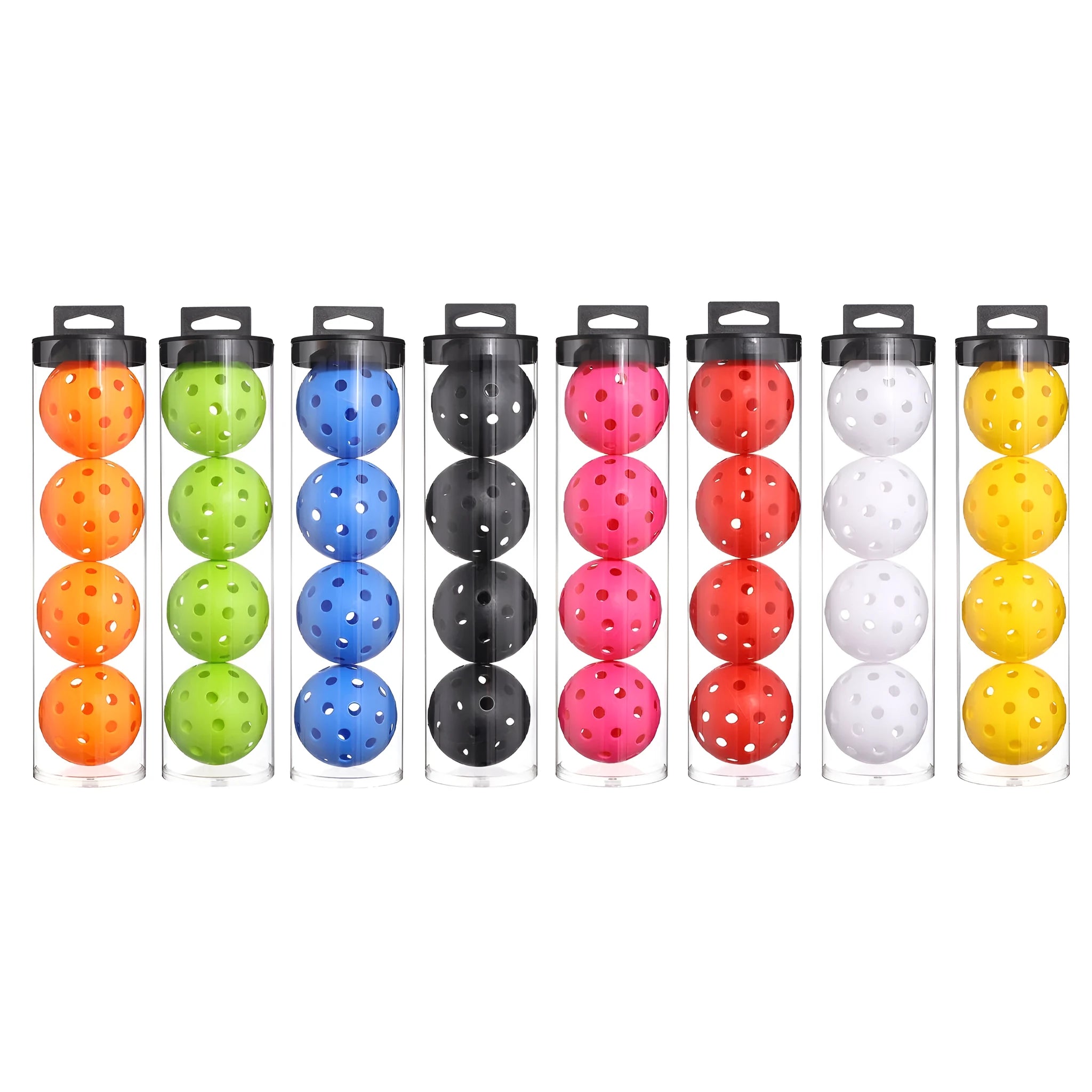 Super hard 40 holes injection moulded luminous toy ball in yellow, 74mm PE plastic with plastic bucket