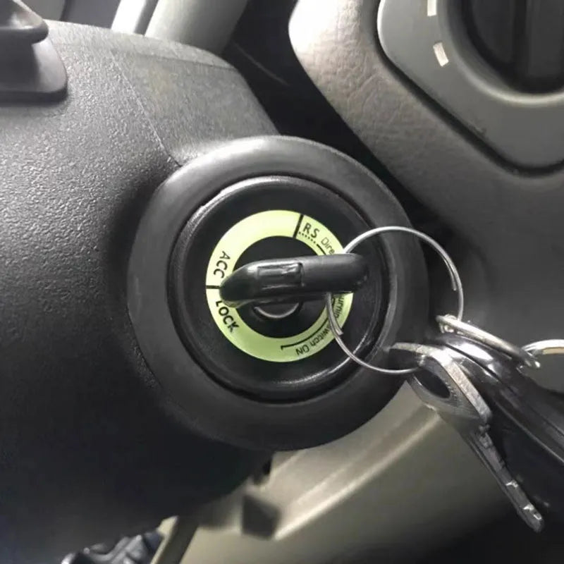 3D stereo fluorescent car keyhole sticker in black with glow effect for night visibility