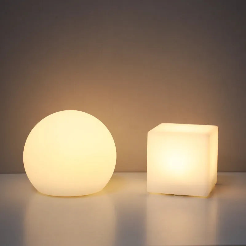 Dry battery night lamp ball shape D15CM remote control timing white modern simplicity