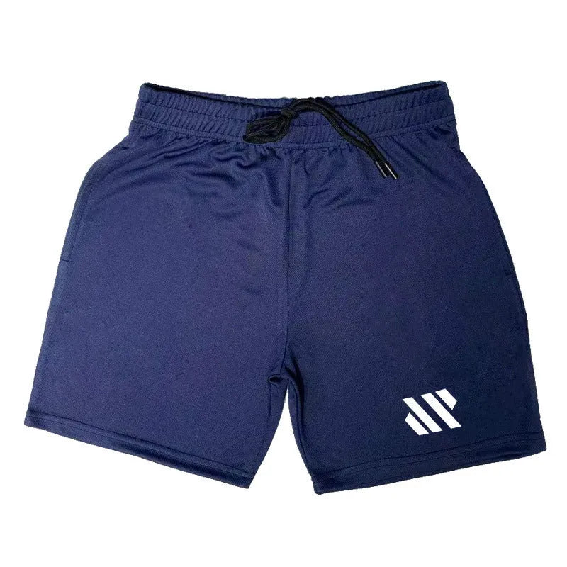 Men's metal silk fabric sports shorts in loose fit for running, shown in army green colour.