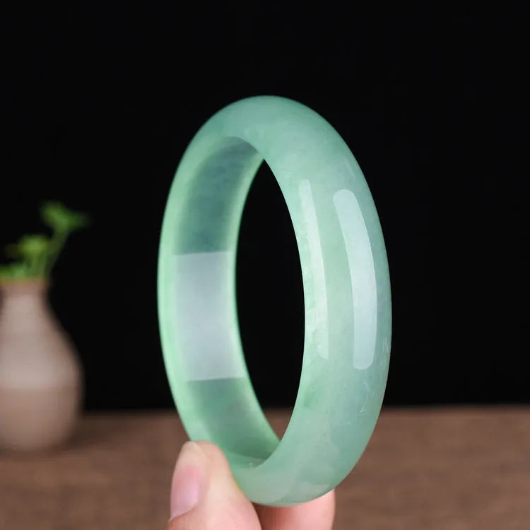 Oil cyan light green quartz rock jade bracelet in modern simplicity style