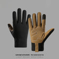Pair of men's and women's sports cycling gloves in black PU fabric with touch screen fingertips