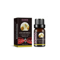 10ml glass bottle of pure chamomile essential oil for leg massage and skin relief.