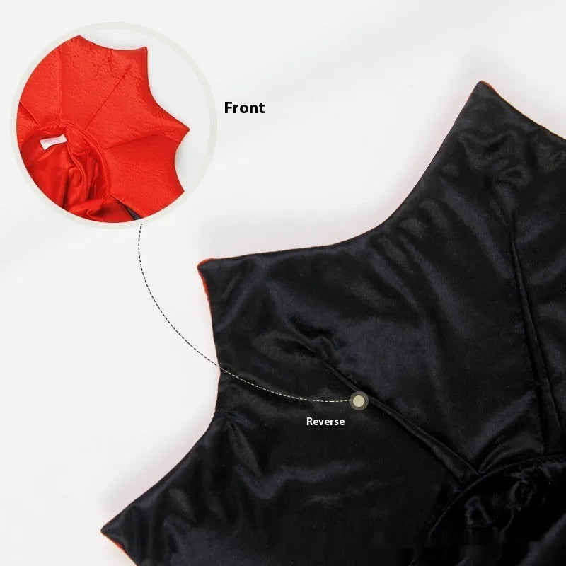 Black and red Halloween costume for pet dog or cat on hanger
