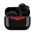 True wireless gaming Bluetooth earbuds in ABS, black colour, with charging box and earmuffs