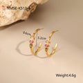 Geometric gold plated jewellery set with necklace, ring, and earrings featuring zircon elements