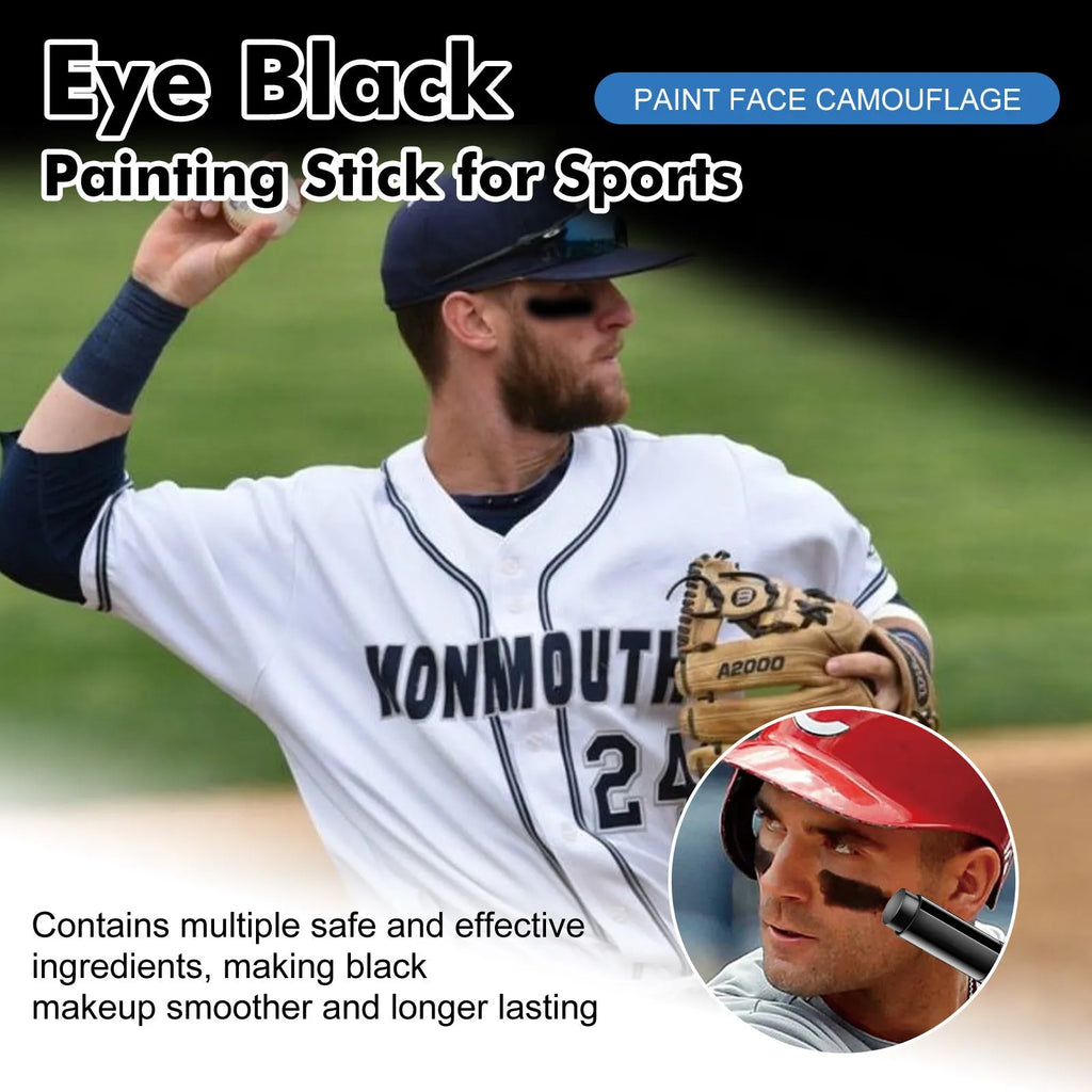 Sports eye black paint stick in compact packaging for athletic blackening applications