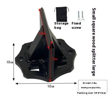 Small square cast iron wood splitter tool for household chopping and outdoor use