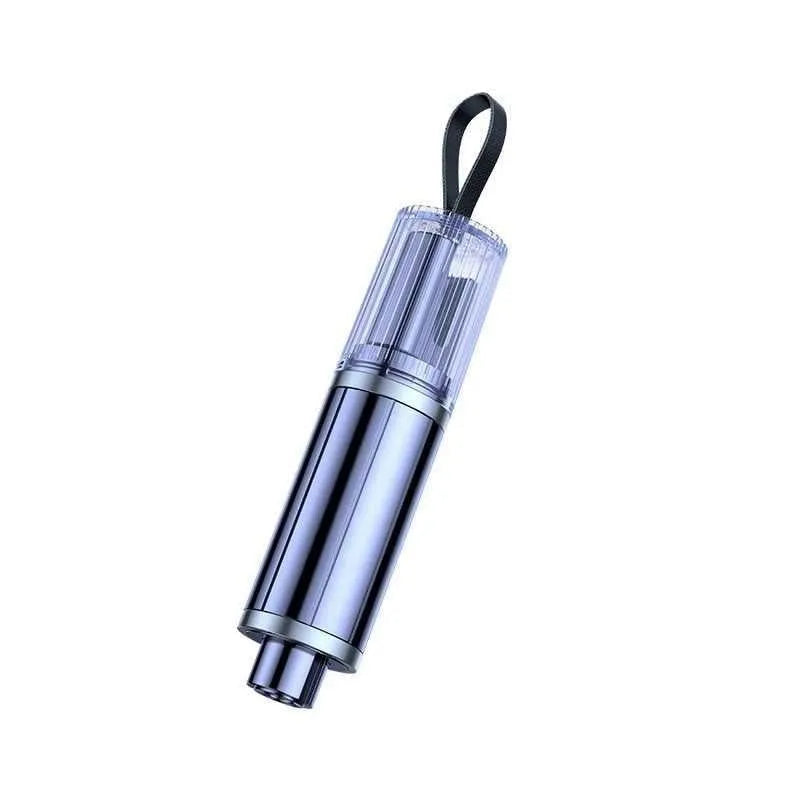 Black and red car safety life hammer with spring-loaded steel tip for emergency window breakage