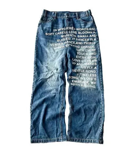 Men's black cotton loose wide-leg straight trousers casual pants