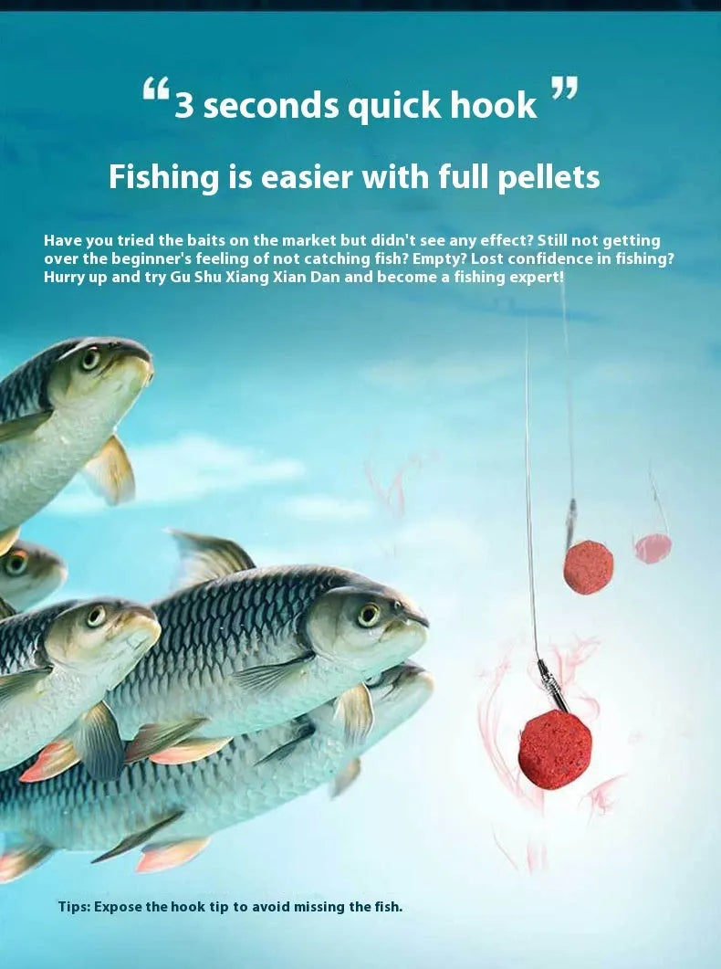Grass green lazy particle fishing bait for freshwater crucian carp in plastic bottle packaging
