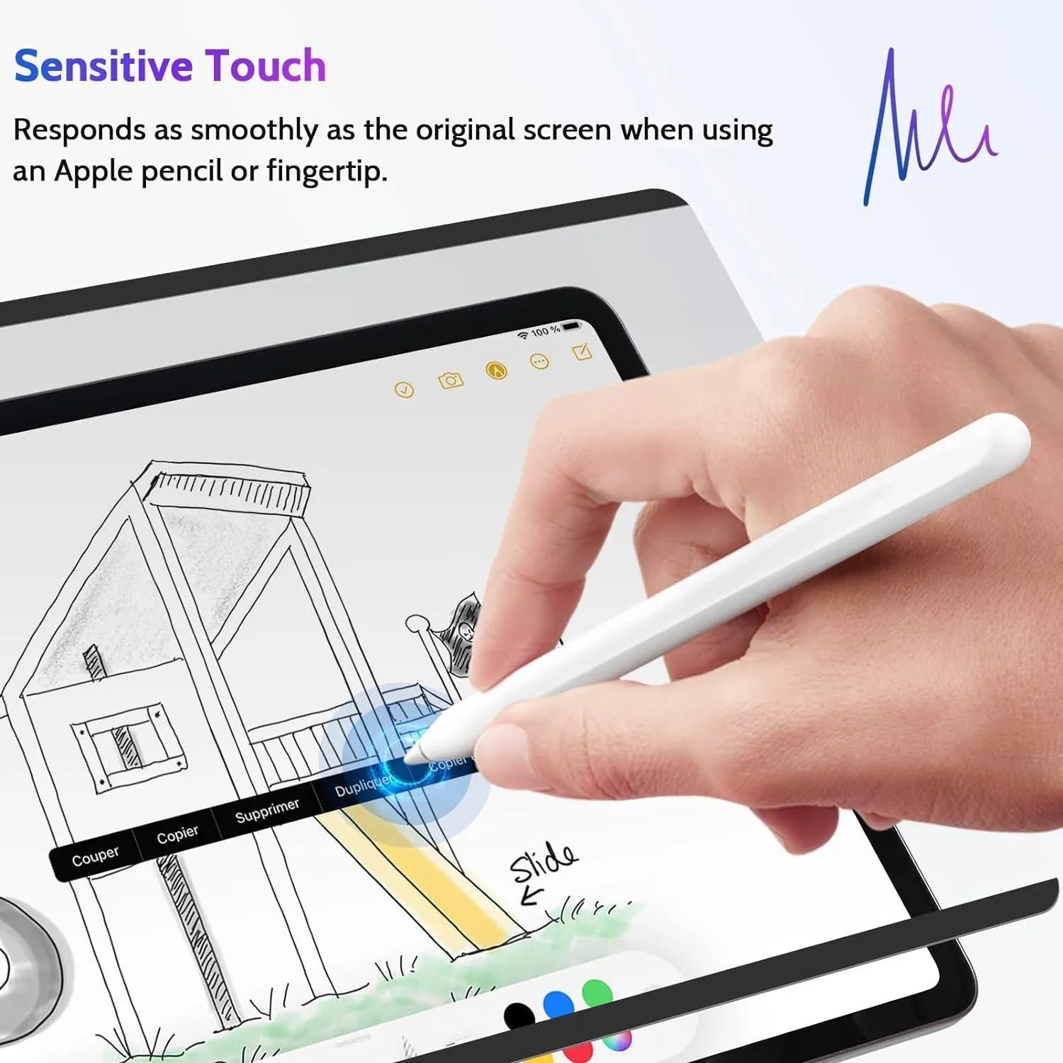 Magnetic suction anti peeping film for iPad with storage clip and multiple size options