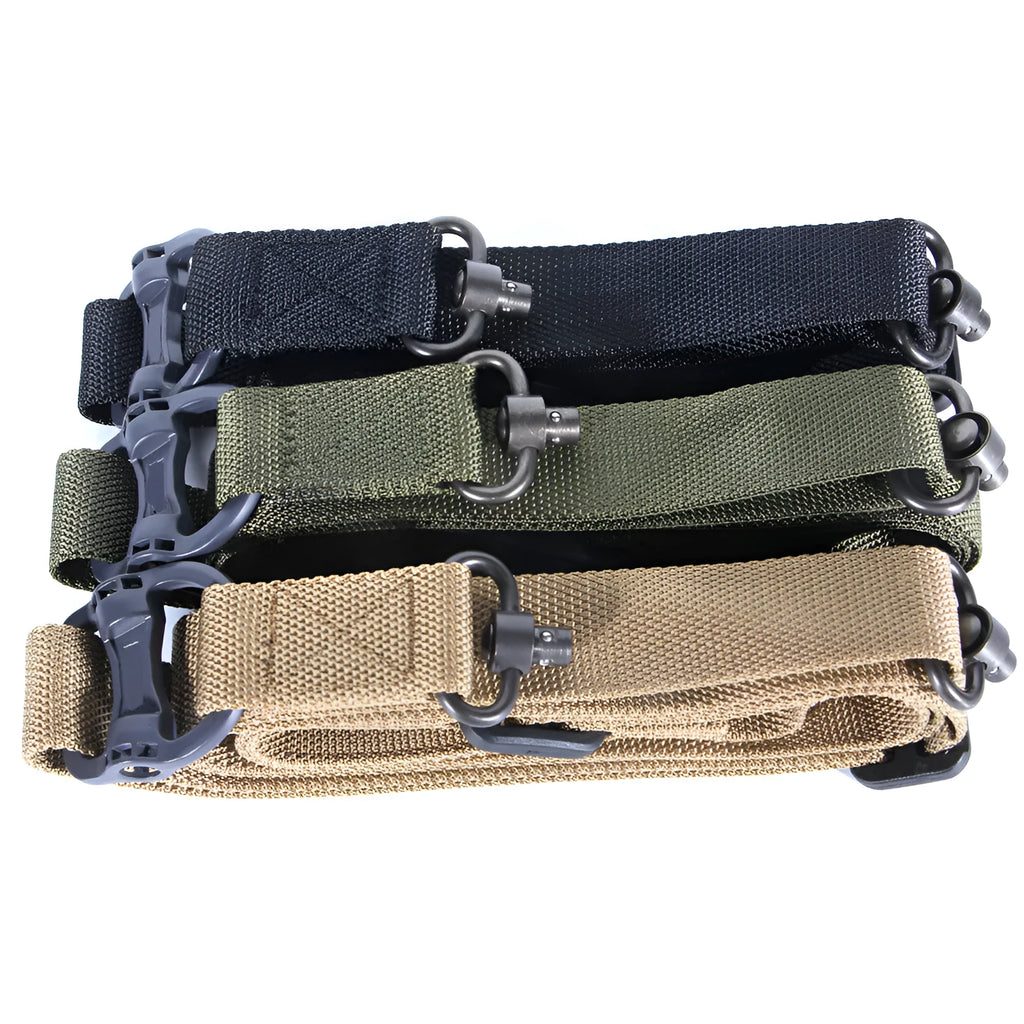 MS4 tactical nylon multifunctional strap rope in black, army green, or mud colour, showing 150 cm length.