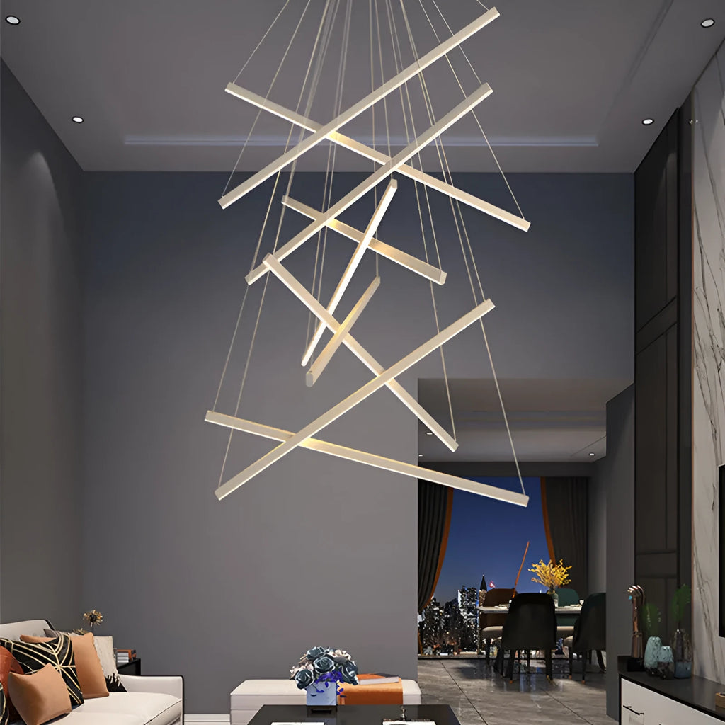 Black glass chandelier with iron frame and LED lights, remote controlled, for modern small apartment