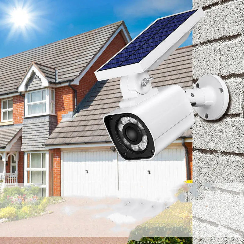 White solar simulation camera security light 5W LED 80OLM IP67 aluminium alloy ABS garden light with 18 lights