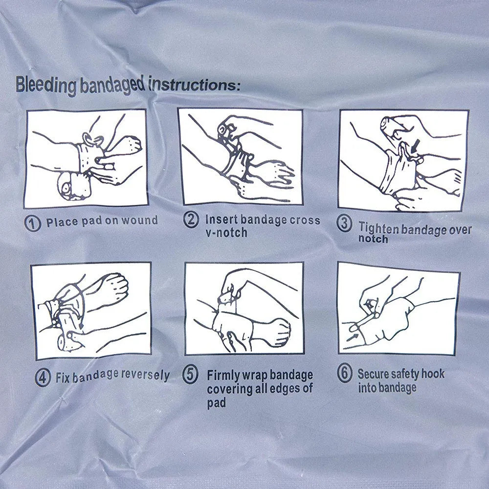 Portable hemostatic bandage tactical gauze tape in 4-inch and 6-inch sizes for emergency bleeding control