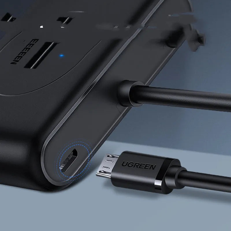 Black USB 3.0 extender adapter hub with USB cable, 300mb/s, multi-length option