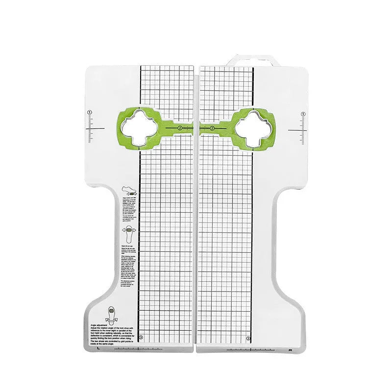 Locking plate adjustment tool for Shimano SPD-SL road bike cleats, 110mm by 290mm plastic maintenance tool