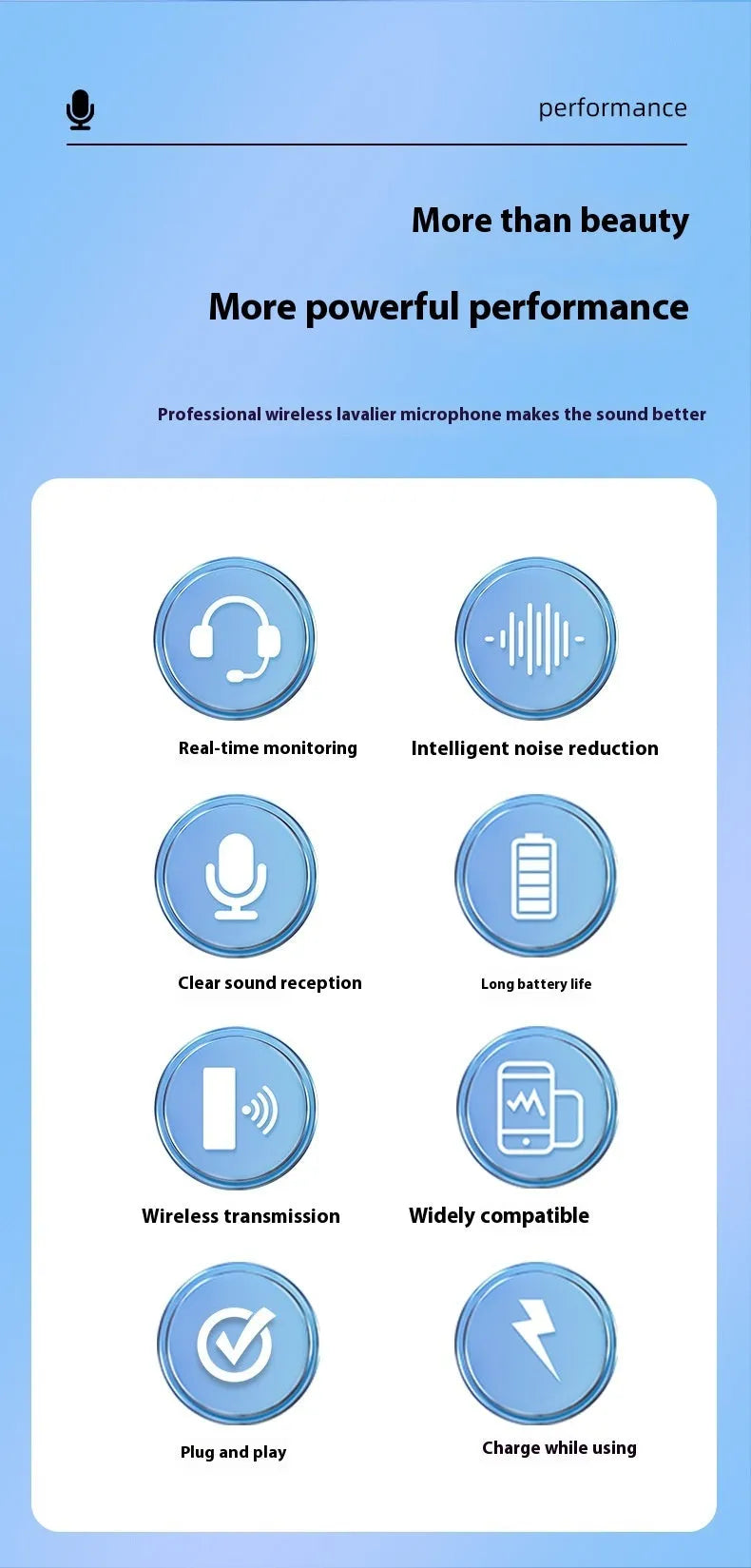 S17 wireless three-in-one neckline clip microphone receiver with universal device compatibility and 20Hz-20KHz frequency range