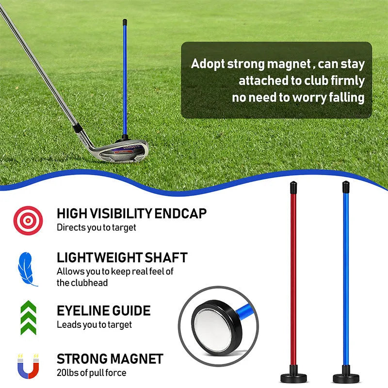 Golf swing trainer with magnetic direction bar and aluminium alloy construction