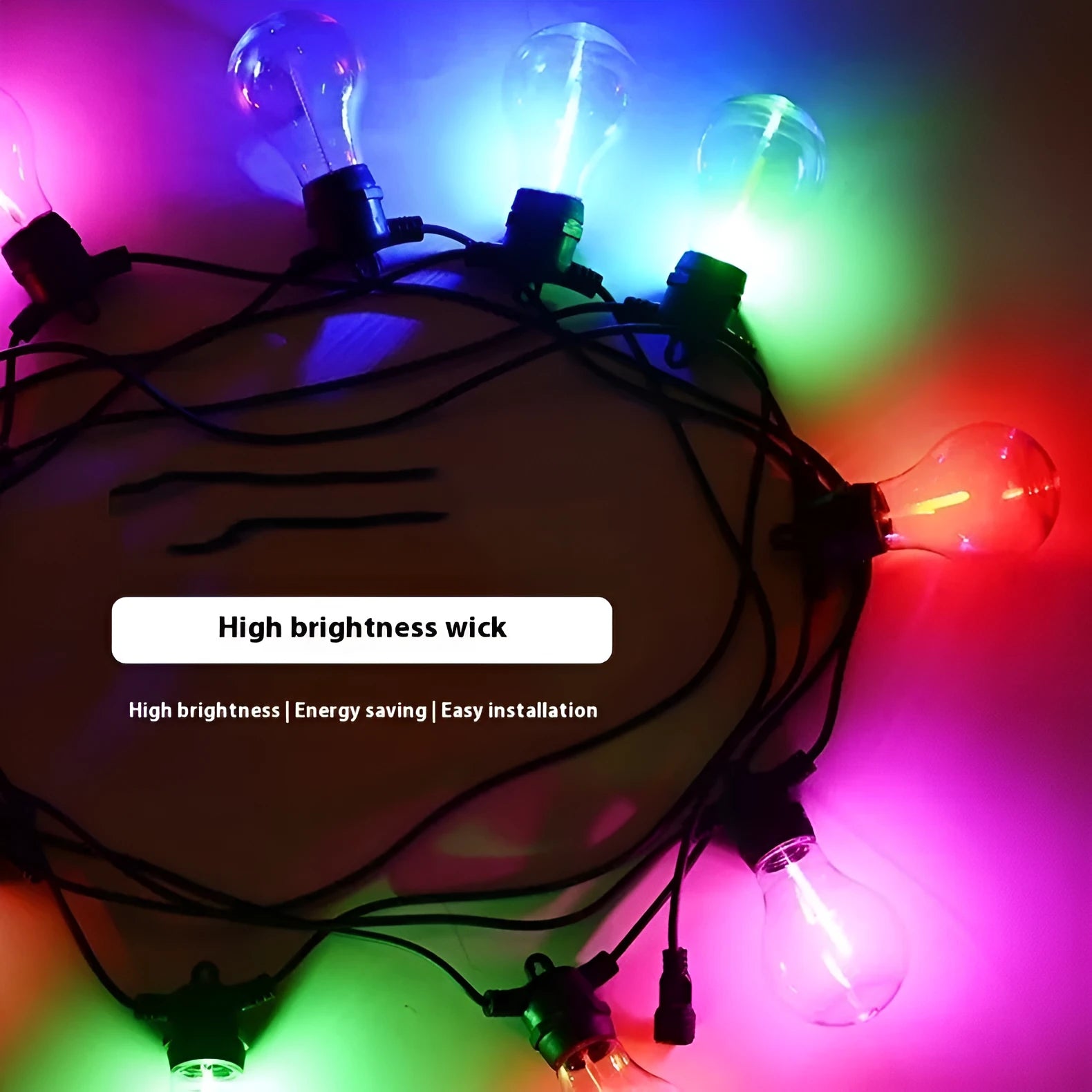 Outdoor waterproof string lights with 10 bulbs on 5 metre cable for garden and wedding decoration